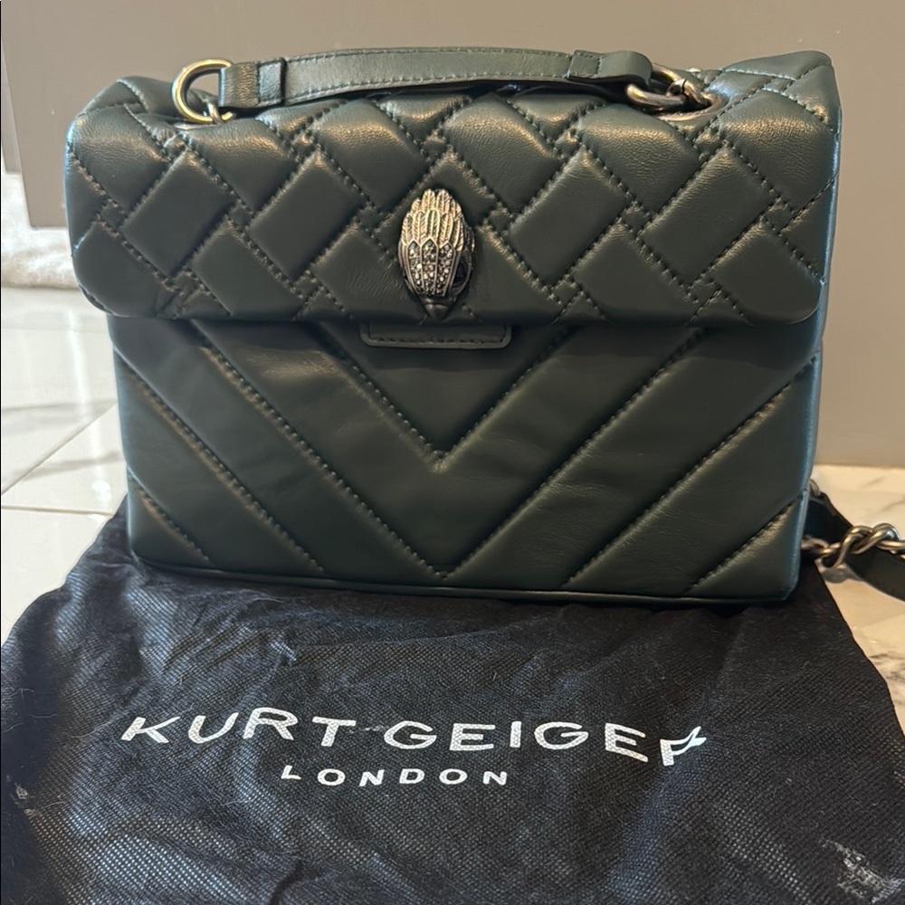 Kurt Geiger Green Quilted Shoulder Bag